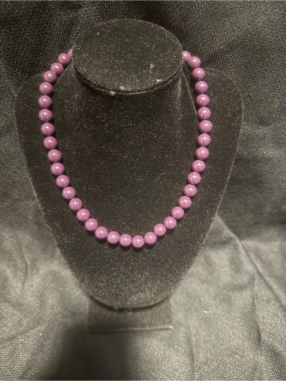 purple phosphosiderite gemstone beaded necklace